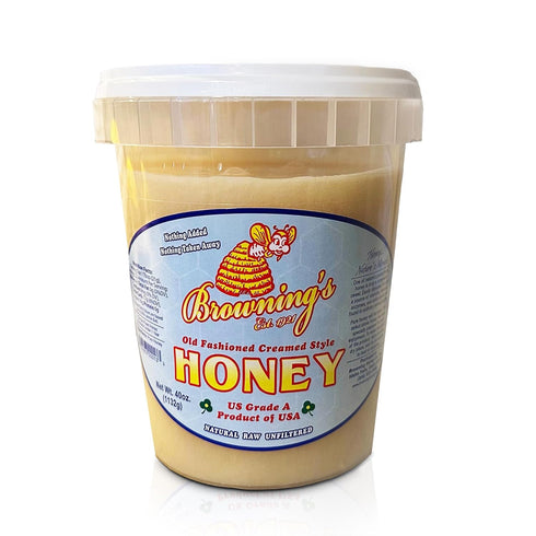Browning's 40 oz Creamed Raw Clover Honey | 100% Pure, Natural &