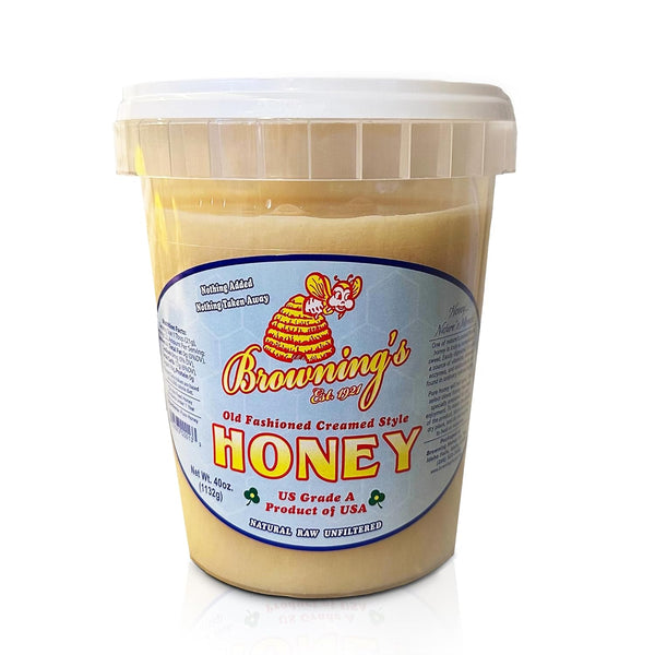 Browning's 40 oz Creamed Raw Clover Honey | 100% Pure, Natural &