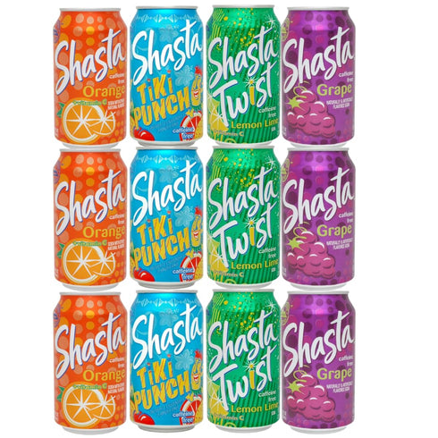 Generic Shasta Soda Variety Pack, 12 fl oz Cans, 12 Pack, Four Flavors: