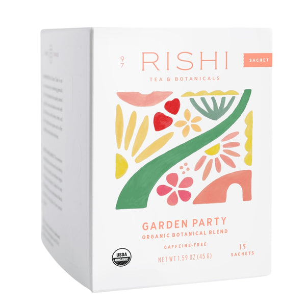 Rishi Tea Garden Party Herbal Tea - Organic, Caffeine Free Sachet Bags,
