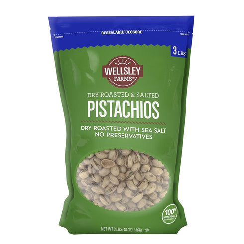 Wellsley Farms Roasted and Salted Pistachios, 48 oz.