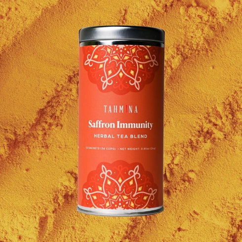 Immunity 12 36 (1 Pack) Tahmina Saffron Caffeine Free Tea: Calming Turmeric and Ginger with Saffron, Biodegradable
