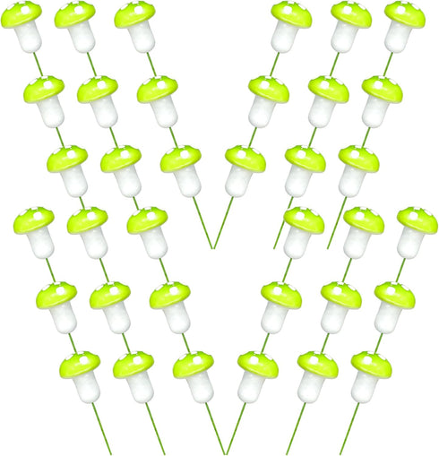 LcingTify 30 Summer PCS Mushroom Cupcake Toppers Green Foam Mushroom Cupcake Picks Mini Mushroom Theme Birthday Party
