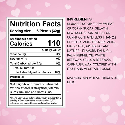 Gummy 2 Pack 9 oz gummies, Mothers Day Sweet and Sour Hearts, of Heart Perfect Strawberry Flavored Mothers Day Candy