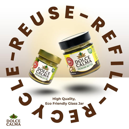 200g (7oz) Dolce Calma Turkish Pistachio Cream Spread Smooth & Rich, Glass Jar, for Dubai Chocolate, Stuffed Cookies