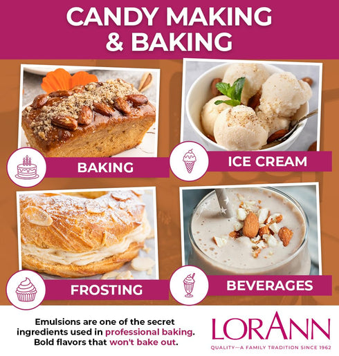16 Oz LorAnn Oils Almond Bakery Emulsion: True Essence, Ideal for Boosting Fruit Tones in Cakes, Cookies & Desserts