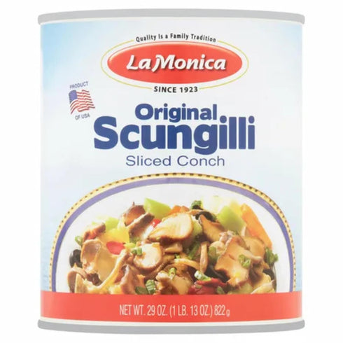29 oz LaMonica Fine Foods Scungilli (Sliced Conch), Wild Caught Ready to Eat Premium Quality Seafood for Salads, Pasta
