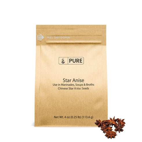 Pure Original Ingredients Star Anise (4 oz) - Chinese Teas & Baking, Licorice-Like Flavor