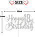 Silver Glitter Happy 18th Birthday Cake Topper - 18th Birthday Party Decoration