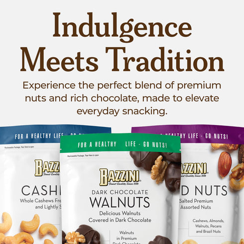 1886 (7oz Bazzini Milk Chocolate Cashews, Gourmet Cashews Coated in Rich Milk Chocolate, Kosher, Since Gourmet Nut
