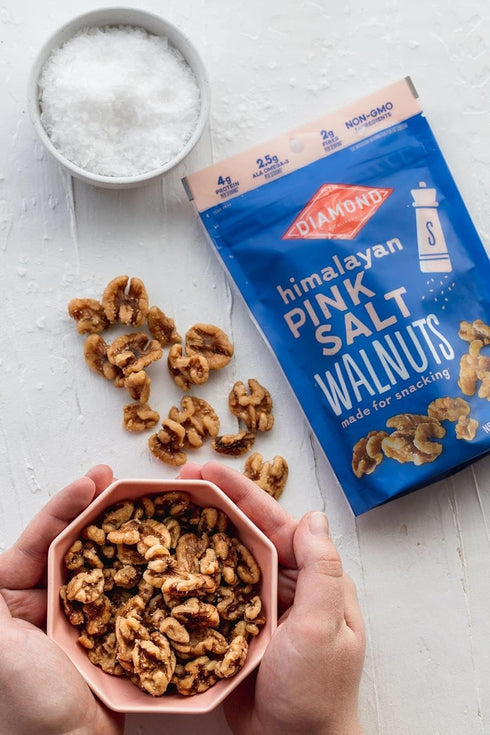 4 oz. (4 Pack) Diamond of California Himalayan Pink Salt Walnut Snack Nuts