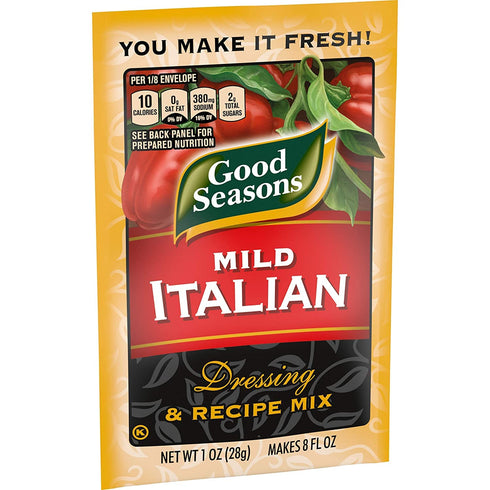 Good Seasons Mild Italian Dressing & Recipe Seasoning Mix, 1 oz Packets, Pack of 4