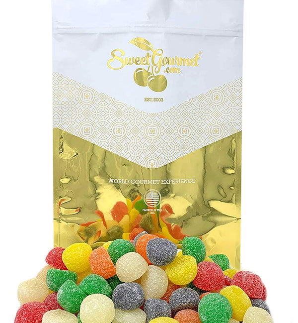 SweetGourmet Assorted Giant Gum Drops, Cherry, Orange, Lime, Lemon, Pineapple and Anise