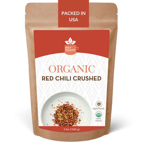 SPICY ORGANIC Crushed Red Pepper Flakes 3 lbs - Robust Chili Peppers