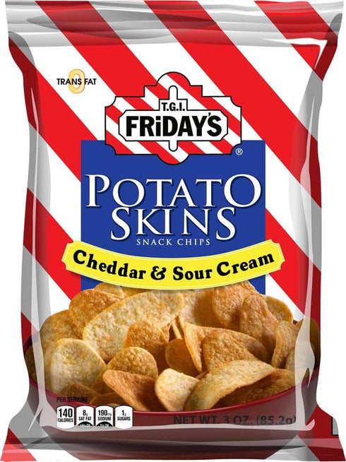 TGI FRIDAYS Cheddar and Sour Cream Potato Skins - 3 oz. bag, 6 per