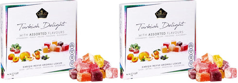 Cerez Pazari Turkish Delight Candy With Assorted Flavors, Gourmet Medium Size Snacks