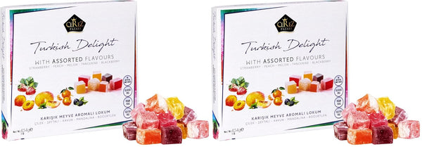 Cerez Pazari Turkish Delight Candy With Assorted Flavors, Gourmet Medium Size Snacks
