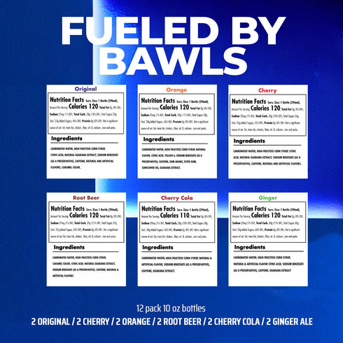 Bawls Pack, Pack, 10oz 12 Pack Variety Guarana Drink, Guarana Soda, Guarana Fueled Soda for Energy, High Energy