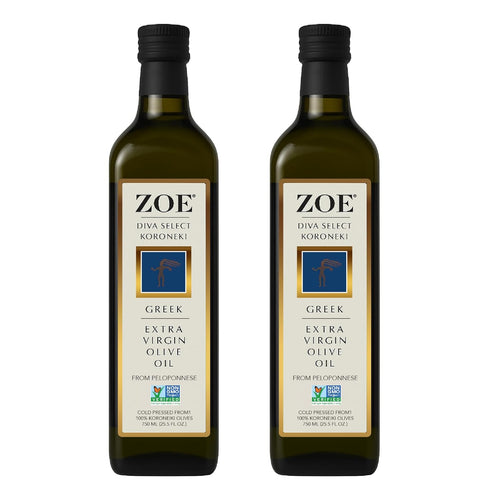 Zoe Diva Select Koroneiki Greek Extra Virgin Olive Oil, Cold Pressed, 100% Koroneiki Olives, Imported,