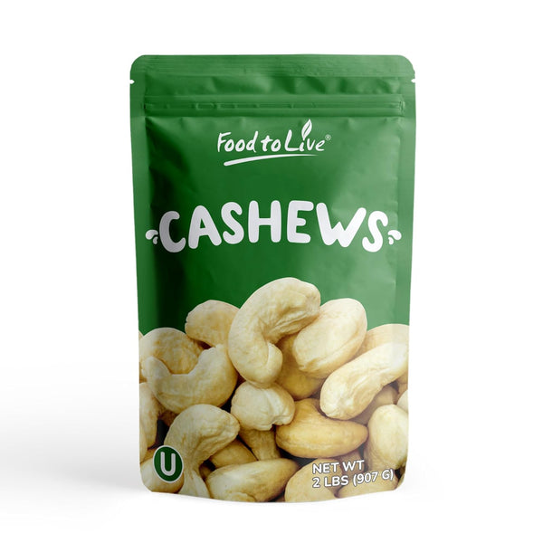 Food to Live Raw Cashews, 2 Pounds - Deluxe Whole Nuts, Unsalted,