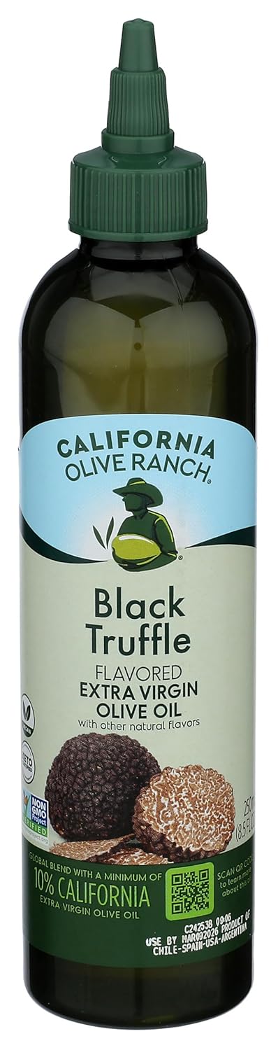 CALIFORNIA OLIVE RANCH Black Truffle Extra Virgin Olive Oil Chefs Bottle, 8.5