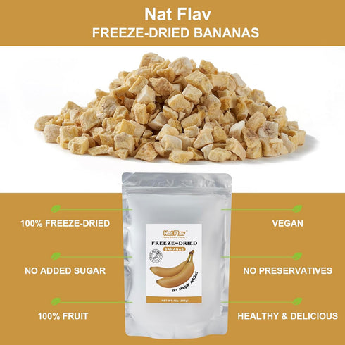 Nat Flav 7oz 100% Backpacking Freeze Dried Banana | | Natural Fruit | No Sugar & Additives | Non-GMO & Vegan Friendly |