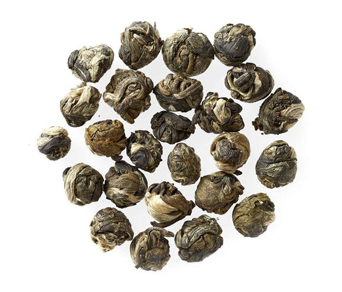 (96 Golden Moon Tea Organic Jasmine Pearls Green Tea - Loose Leaf Dragon Pearls, Premium Grade, Non GMO - Half Pound