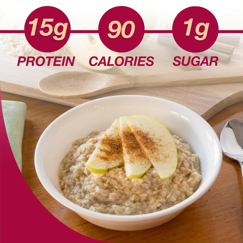 ProtiDIET High Protein Apple Cinnamon Oatmeal, 15g Protein, Sugar Free, 7 Packets Per Box