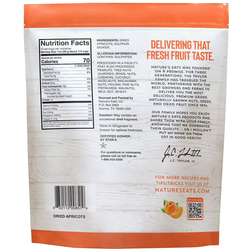 10 (Pack 1) Nature's Eat Sun Dried Turkish Apricots - Dried Apricots Organic, Healthy Fruit Snacks for Adults & Kids