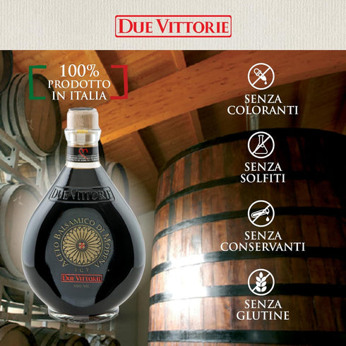 500ml Due Vittorie Oro Gold Balsamic Vinegar of Modena. Highest score from The Consortium of Modena
