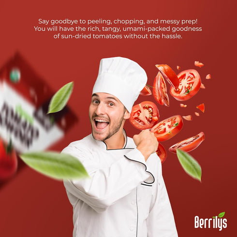 10 Oz Berrilys Dried Tomato Powder with Salt, USDA Organic Certified, Dehydrated, Ground, Great for Pizza, Pasta