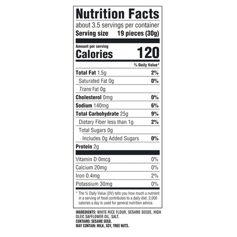6-3.5 oz Good Thins Sesame Rice Snacks Gluten Free Crackers, Bulk Snack Crackers, Boxes