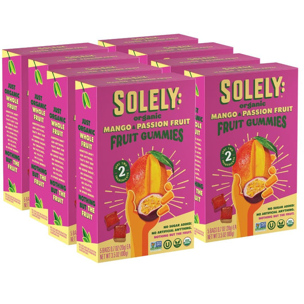 SOLELY - Organic Mango & Passion Fruit Whole Fruit Gummies (Pack of