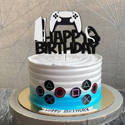 Video Game Cake Toppers, Game Cake Decoration with Glitter for Video Game Themed Party