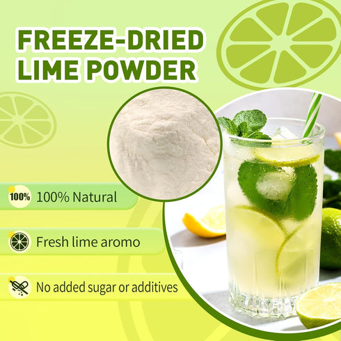 OGACRLA 1.25 lb Lime Powder Freeze-Dried Lime Juice Flavor Rich in Vitamin C | Natural Fruit Powder | No Sugar