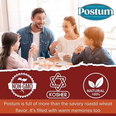 Postum Natural Coffee Flavor Coffee Substitute, 8oz, Caffeine Free with Roasted Wheat Bran & Molasses, Vegan