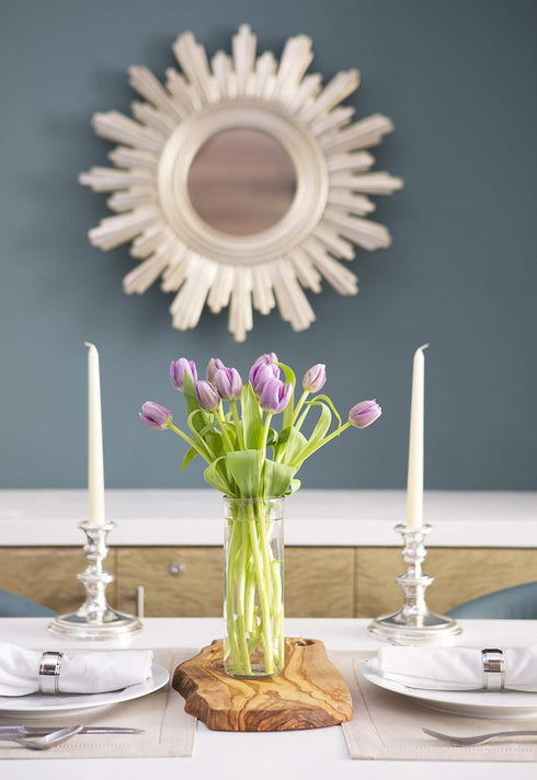 10 KaBloom - Bouquet of Fresh Purple Tulips with Vase - Fresh Flowers for Birthday, Valentine's & Mother's Day