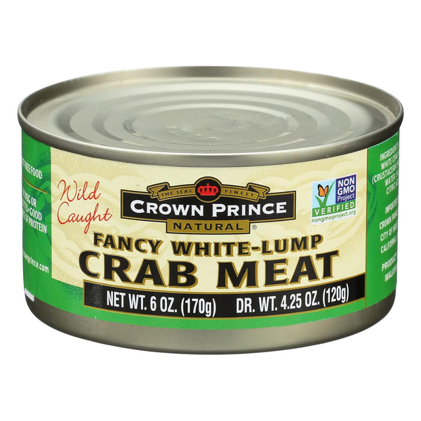 CROWN PRINCE CRAB MEAT WHITE LUMP, 6 OZ