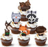 Pretty Cute Studios 48 Count Woodland Animals Cupcake and Cake Toppers – Includes 8 Owls, 8 Teddy Bears, 8 Raccoons, 8