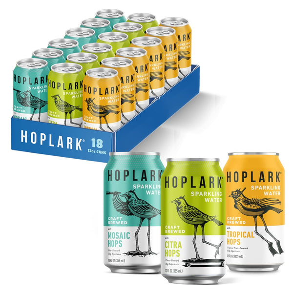 HOPLARK Water - Mixed Pack - Sparkling Hop Water - Organic, Gluten