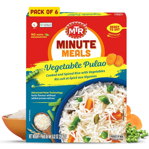 MTR Ready-To-Eat: Vegetable Pulao - Microwavable Rice Packs for Instant Meals -