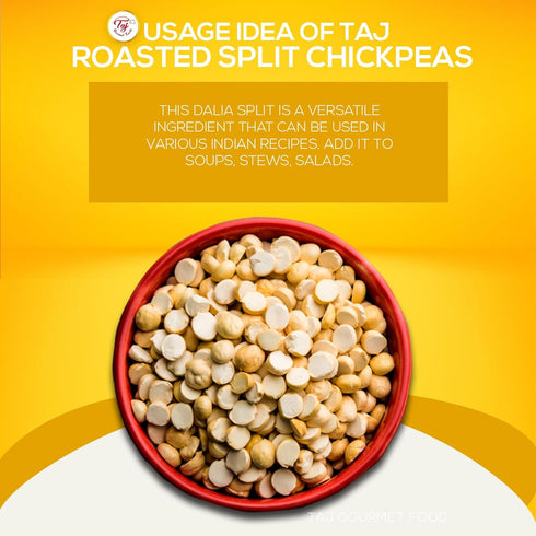 TAJ Gourmet Foods (14oz) TAJ Premium indian Dalia Split (Roasted Split Chickpeas Daliya)