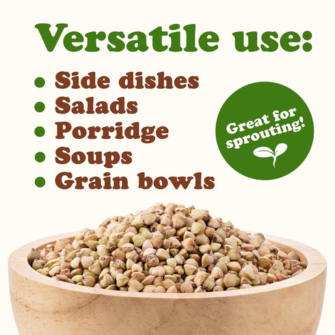 1.5 Food to Live - Gluten Free Organic Buckwheat Groats, Pounds Hulled Raw Non-GMO Whole Grain. Quick-Cooking. Perfect