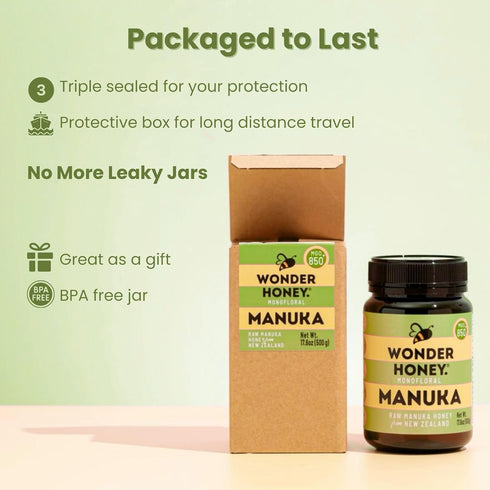 MGO400 (13+) 26 (8.8oz) Wonder Honey Raw Manuka Honey New Zealand Tested for Markers, Traceable, Natural Soothing