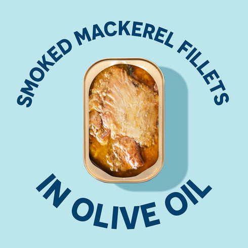 3.9 oz (Pack 1) Wild Planet Wild Smoked Mackerel Fillets in Extra Virgin Olive Oil, Tinned Fish, Canned Salmon