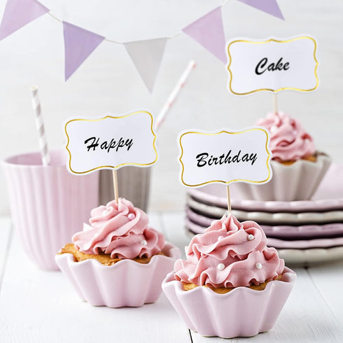 56 PCS White Cheese Markers - Cake Topper Toothpick Flags for Charcuterie Board, Buffet Labels, Appetizer Signs,