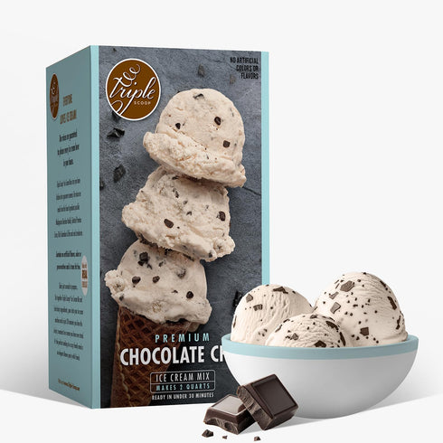 (2) 5 2 (2 Triple Scoop - Premium Vanilla Choc Chip Ice Cream Mix For Ice Cream Maker. Simple, Easy, Delicious. From