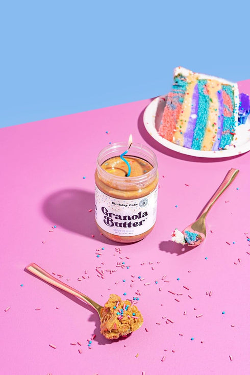 8 KWEEN Oat Haus Birthday Cake Granola Butter | Peanut-free, Almond (Tree-Nut) Free, & School-Safe (Top Allergen Free)
