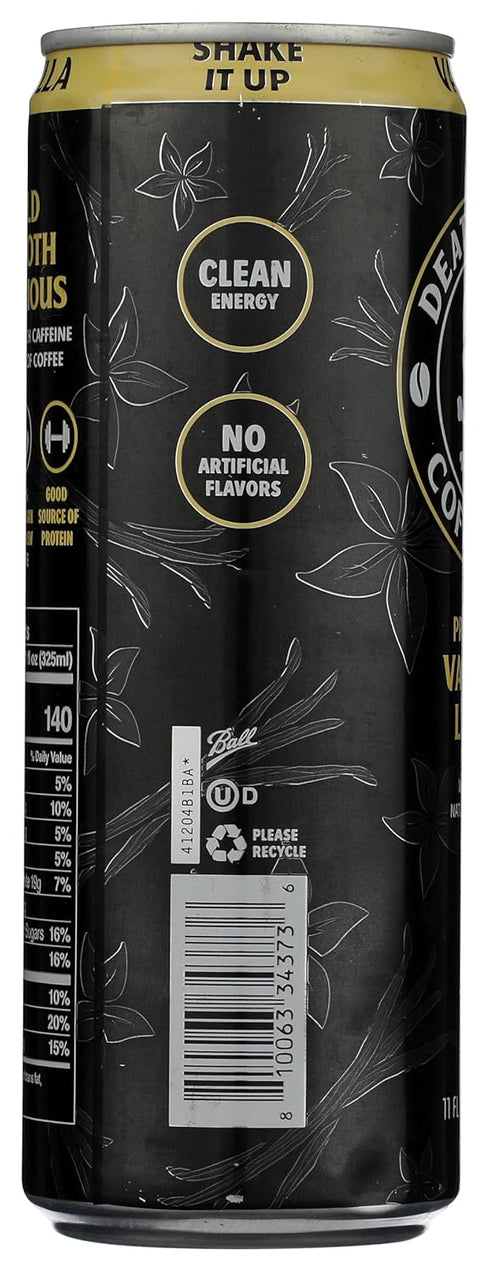 (1 Count) Death Wish Coffee - Vanilla Flavored Canned Latte