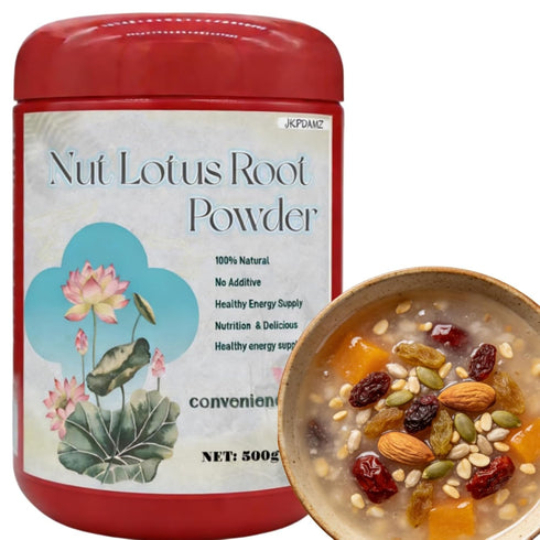 JKPDAMZ Nut and Lotus Root Powder Lotus Seed Soup, 500g Ready to Eat